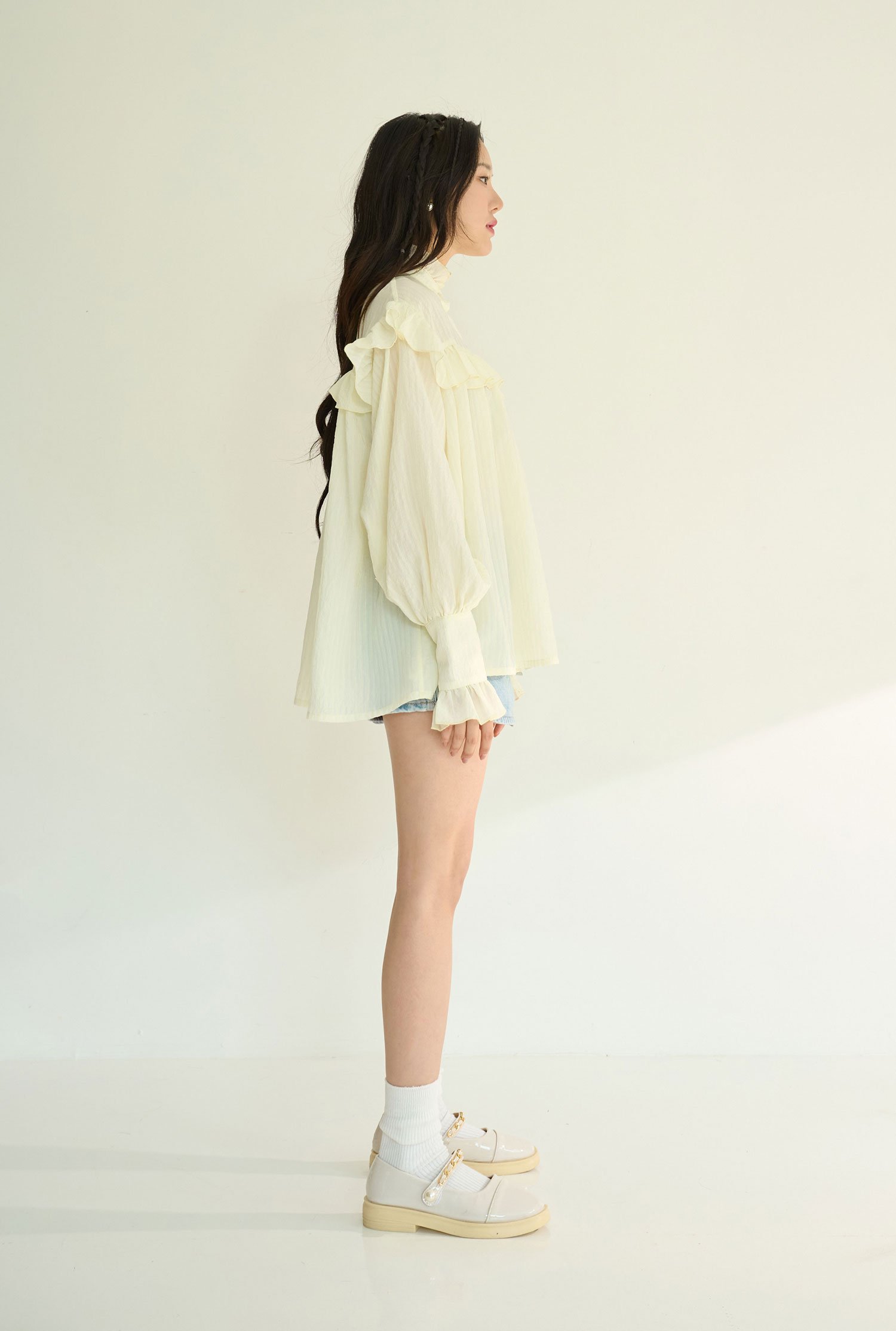 เสื้อเชิ้ตลายทางสีมะนาว - Image 9