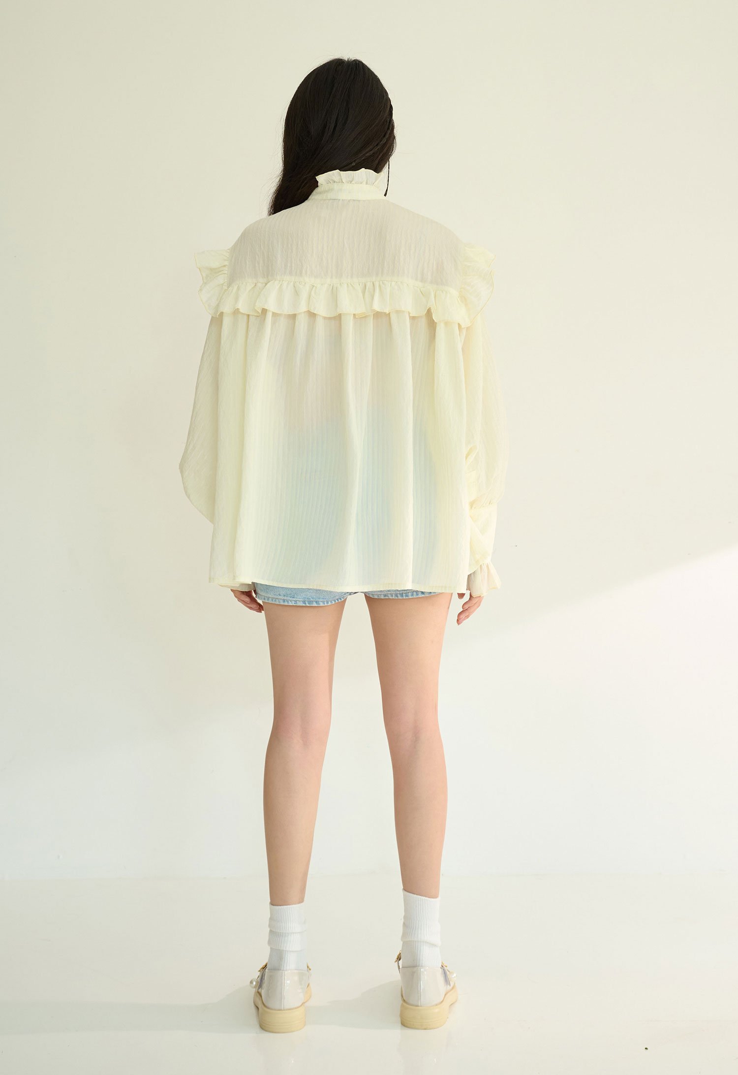 เสื้อเชิ้ตลายทางสีมะนาว - Image 8