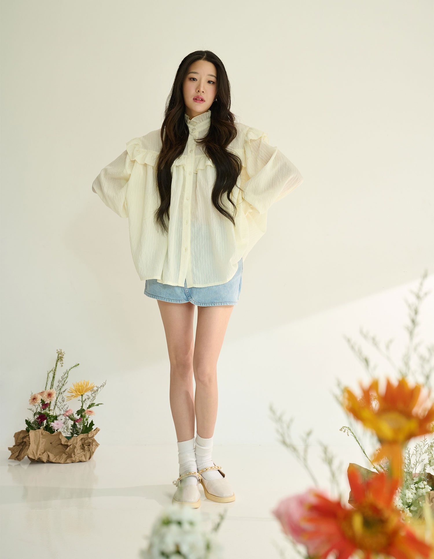 เสื้อเชิ้ตลายทางสีมะนาว - Image 6