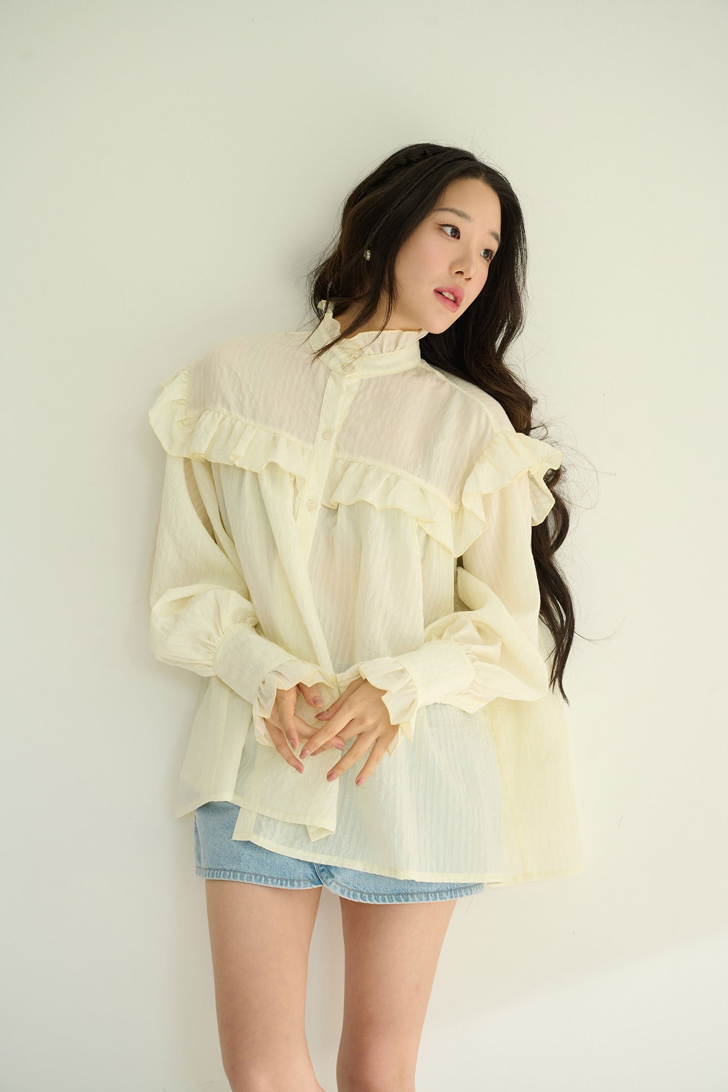 เสื้อเชิ้ตลายทางสีมะนาว - Image 3