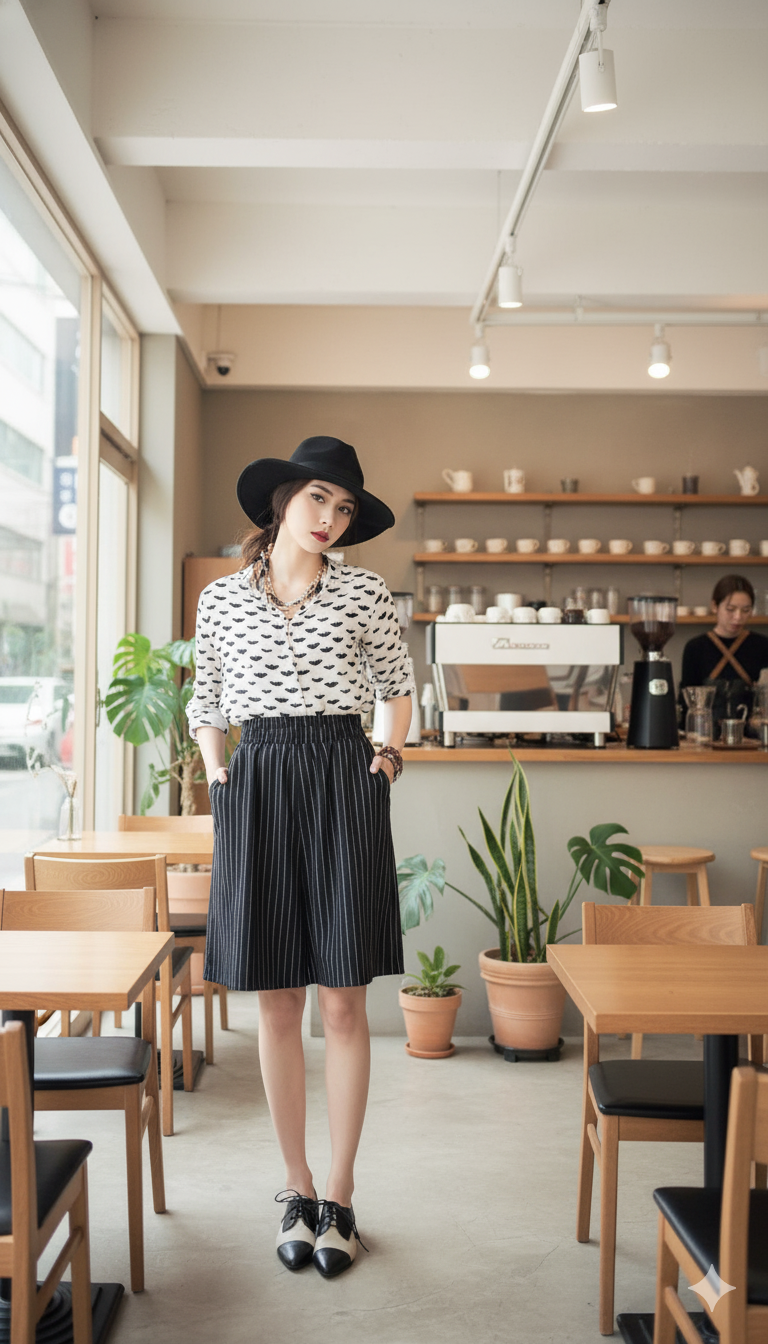 กางเกงขาสั้นลายทางแบบ Bending - Image 4