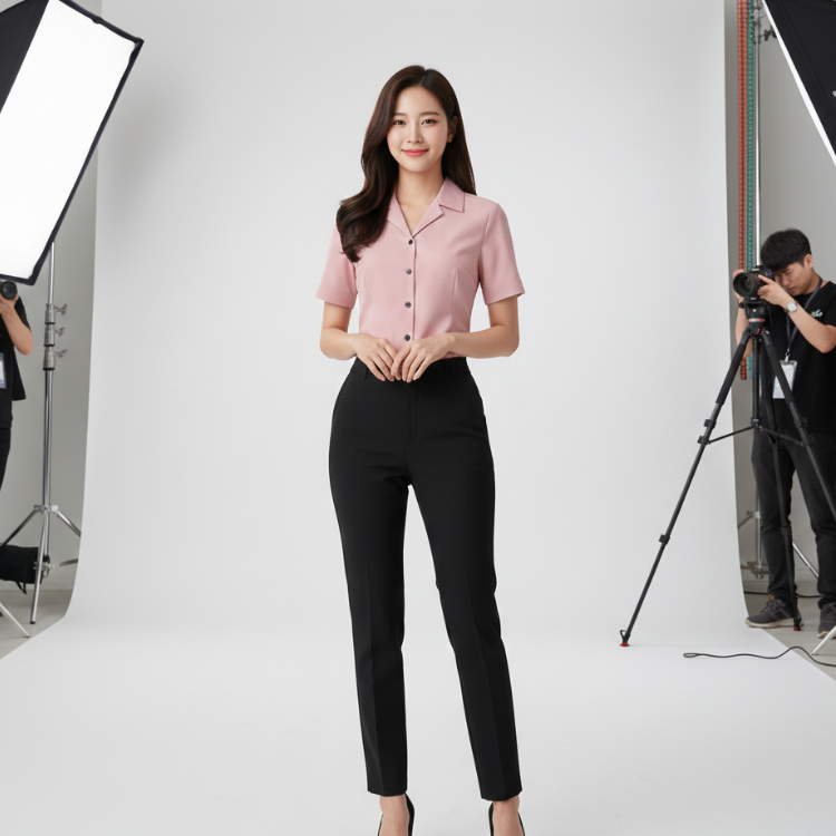 เสื้อเชิ้ตสตรี คอฮาวายแขนสั้น ทรง Slim Fit - Image 9