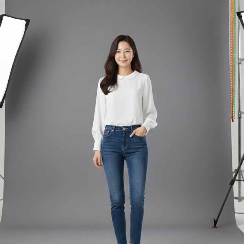 เสื้อเบลาส์ผ้าซาตินคอปกบัว แขนยาวทรงบอลลูน (รุ่น Elegant Peter Pan) - Image 10