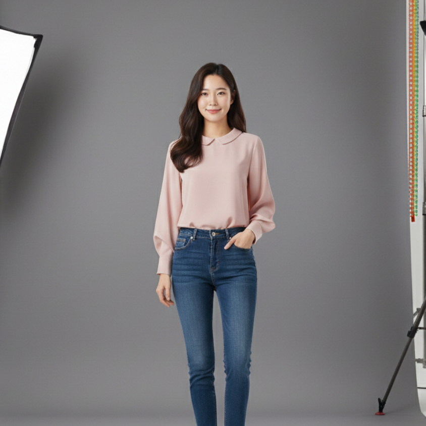 เสื้อเบลาส์ผ้าซาตินคอปกบัว แขนยาวทรงบอลลูน (รุ่น Elegant Peter Pan) - Image 9