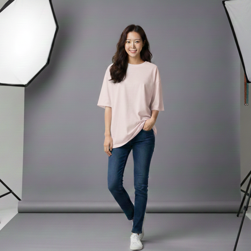 เสื้อยืดคอกลมทรง Oversize - Image 6