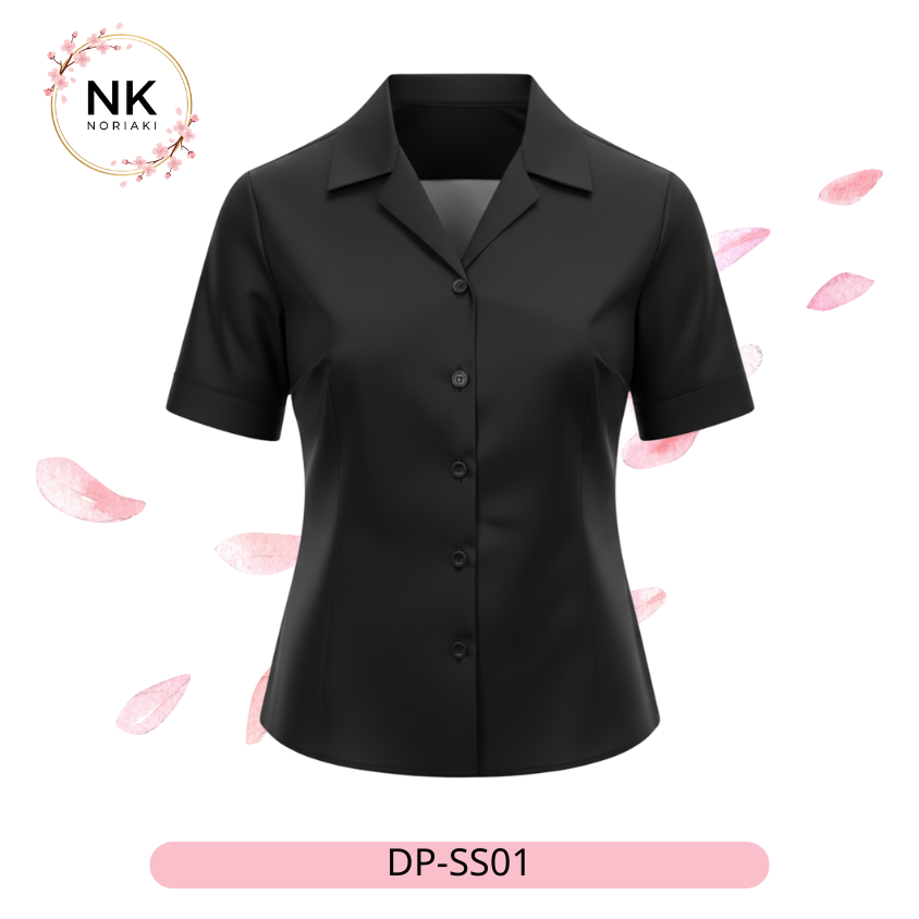 เสื้อเชิ้ตสตรี คอฮาวายแขนสั้น ทรง Slim Fit